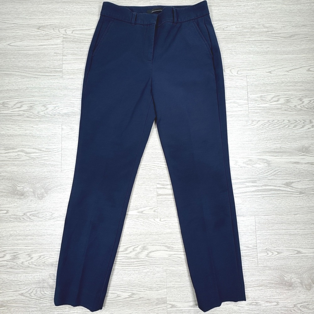 White House Black Market Women Pants Elle Slim Navy Blue Size 2 Stretch